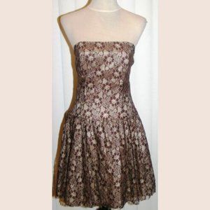 Windsor $90 Brown Strapless Lace Short Juniors 7